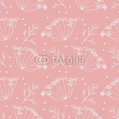 Dill or fennel flowers and leaves pattern.