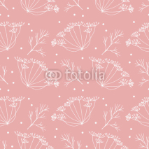 Fototapety Dill or fennel flowers and leaves pattern.