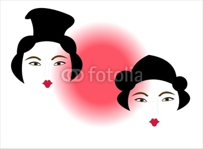 japan flag geisha