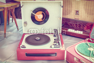 Retro styled image of an old record player