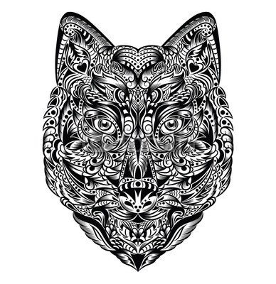 Pattern in a shape of a wolf.
