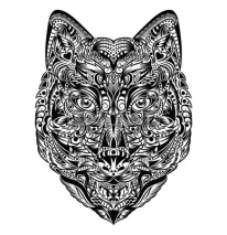 Fototapety Pattern in a shape of a wolf.