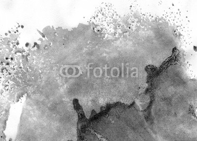 Very hight resolution. Geometric graffiti abstract background. Black acrylic paint stroke texture on white paper. Scattered mud art. Macro image. Hand made grunge