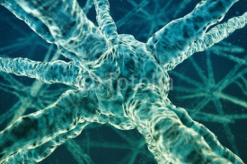 Naklejki 3D Human cell, neuron or molecules background