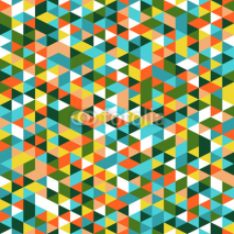 Fototapety Retro style triangle pattern. Randomly colored triangles, vertical layout. Colors of meadow flowers. Abstract geometric vector background.