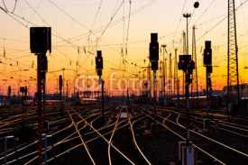 Naklejki Railway Tracks at Sunset