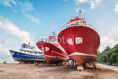 The ships in the shipyard