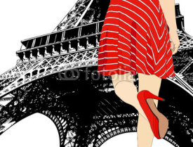 Naklejki Girl in Paris