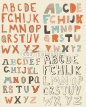 Fototapety 4 sets of latin alphabet