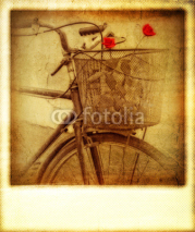 Naklejki Old vintage effect polaroid of bicycle