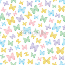 Fototapety Nature themed seamless pattern with butterflies