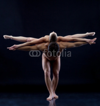 Naklejki Image of two naked acrobats showing trick