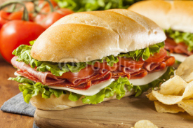 Fototapety Homemade Italian Sub Sandwich