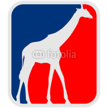 Naklejki Giraffe Logo Symbol Sport Rot Blau Afrika