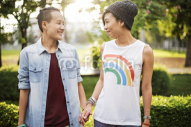 LGBT Lesbian Couple Moments Happiness Concept