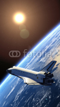 Naklejki Space Shuttle Orbiting Earth