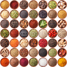 Obrazy i plakaty large collection of different spices and herbs