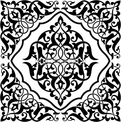 Arabesque Tile Black and White