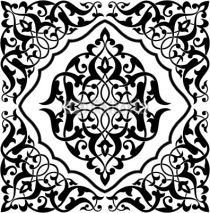 Naklejki Arabesque Tile Black and White