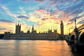 Naklejki Westminster Abbey with Big Ben, London