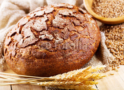 fresh bread with wheat ears
