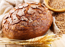Fototapety fresh bread with wheat ears