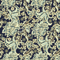 Obrazy i plakaty Elegance seamless pattern with ethnic flowers. Vector Floral Illustration in asian textile style