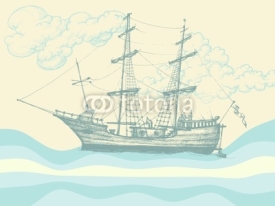 Obrazy i plakaty Vintage sailing boat