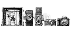 photo cameras evolution set.