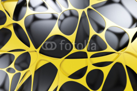 Fototapety Abstract 3d voronoi organic structure on black background