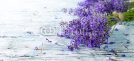 Naklejki Fresh lavender on wood