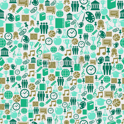 Back to School icons education seamless pattern.