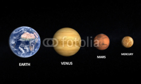 Fototapety Planets Earth Venus Mars and Moon