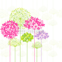 Naklejki Springtime Colorful Flower on Dandelion Background