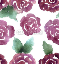 Fototapety watercolor sketch pattern of hearts on a white background