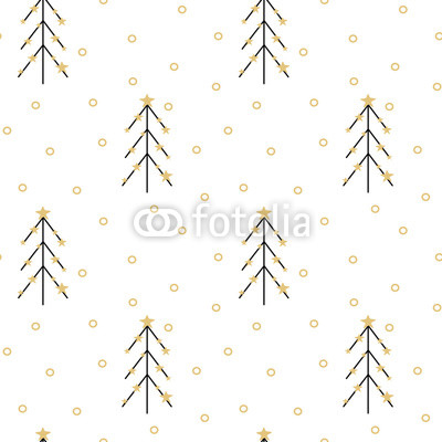 gold black white seamless vector pattern background illustration with abstract christmas tree

