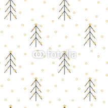 Naklejki gold black white seamless vector pattern background illustration with abstract christmas tree

