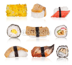 Obrazy i plakaty Sushi collection isolated on white background
