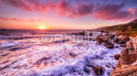 Fototapety Beautiful sunset over California coast