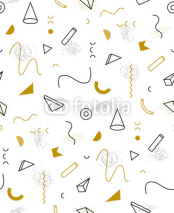 Naklejki Geometric gold pattern for fashion and wallpaper. Memphis style for fashion.