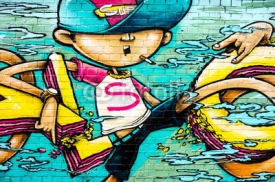 Naklejki Super boy graffiti, Shoreditch, London