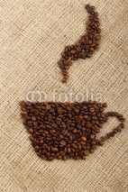 Naklejki cup of coffee beans