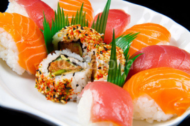 Naklejki fresh sushi traditional japanese food