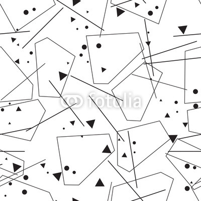 Black  white geometric abstract seamless pattern
