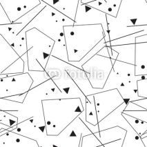 Naklejki Black  white geometric abstract seamless pattern