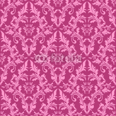 Seamless damask floral Pattern in shades of pink