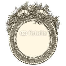 Naklejki Antique flowers frame