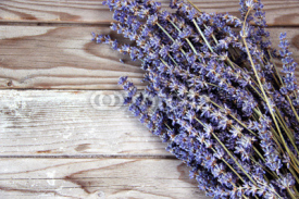 Lavender flowers on the wooden background