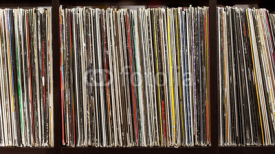 Naklejki Stack of old vinyl records