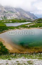 Naklejki Two beautiful lakes in the trail to Tre Cime di Lavaredo - Italy